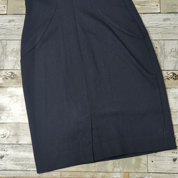 L’AGENCE Cutout Stretch Jersey Sheath Dress in Navy - Picture 4 of 8